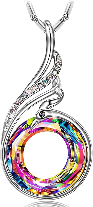 Kate Lynn "Rise From the Ashes Phoenix Necklace Made with Crystals from Austria, 18"+2" Necklace, Packaged with Jewelry Box, Birthday Gift for Women, Symbol of Luck and Renewal