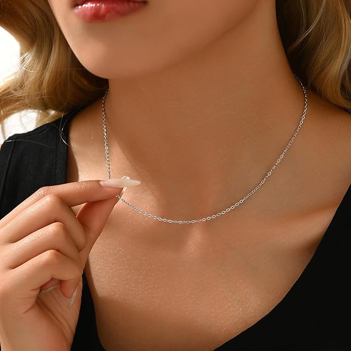 Dainty Chain Necklace for Women, 18K Gold Plated Coin Disc Choker Necklaces Simple Satellite Beaded Twisted Thin Paper Clip Chain Everyday Jewelry Gifts