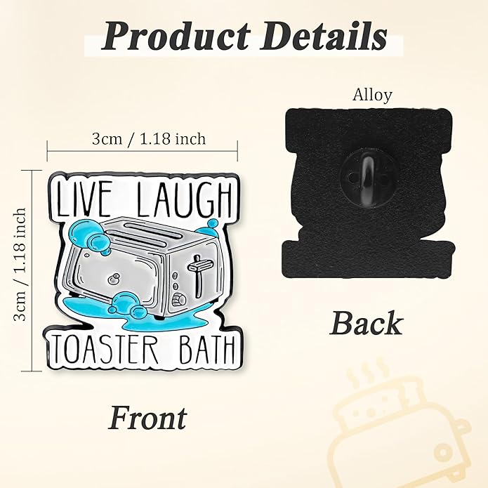 DAYANEY Enamel Pins for Backpacks, Happy Birthday Pin for Girls Boys Women men, Ello Worm Anime Pins, Its My Birthday Pin Brooch Button, Live Laugh Toaster Bath Vintage Badge for Women