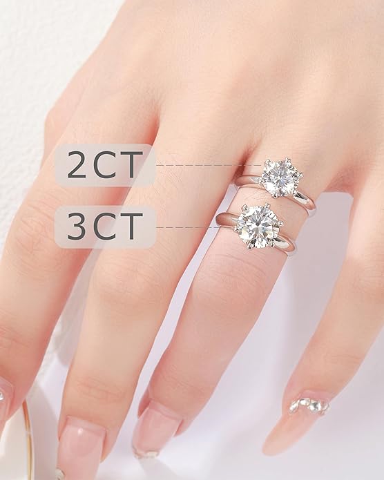 Moissanite Wedding Band Wedding Rings for Women D Color VVS1 Clarity, 925 Sterling Silver with 18K White Gold Plated Engagement Ring Anniversary Band Ideal Gift for Women Size 5~10