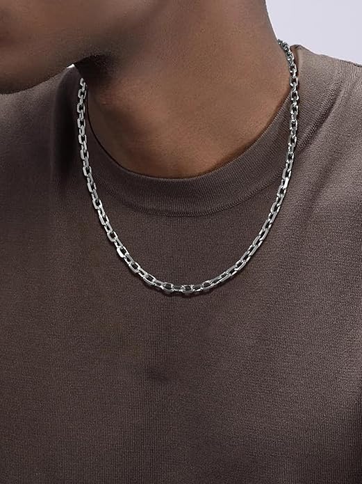 Hoyazvet Cable Chain Stainless Steel Necklace for Men Women, 3/5/8/10/13MM Width, 18K Gold Plated/Black Metal/316L Stainless Steel Sturdy Rolo Link Chain Necklace, 18-30inch Length
