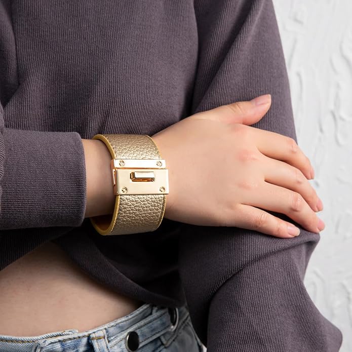 Rantanto Braid Leather Wrap Bracelet Trendy Stackable Crystal Cuff Boho Gold Heart Bracelet Jewelry Gift For Women