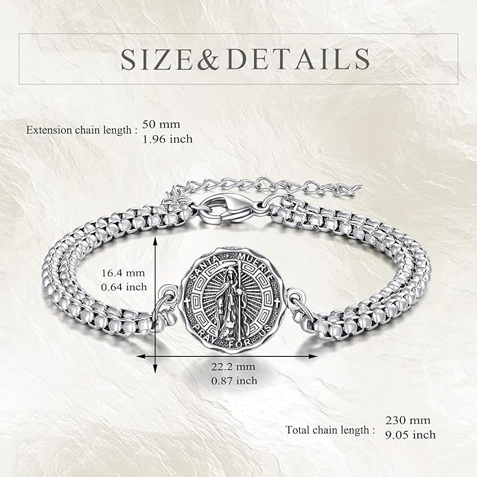 YFN Patron Saint Bracelet Sterling Silver Religious Protector Bracelet Jewelry Gift for Women Men