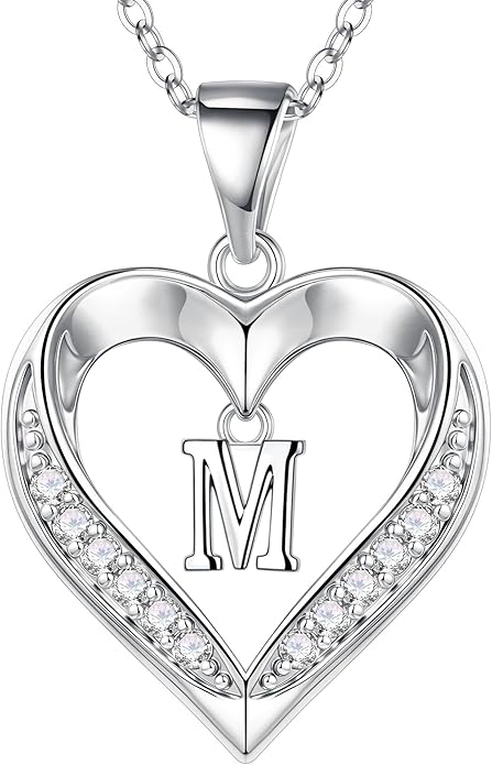 Turandoss Heart Initial Necklaces for Women - Dainty 14K Gold Plated CZ Heart Pendant Necklace with Tiny Letter A-Z, Non Tarnish Waterproof Trendy Jewelry Gifts for Mom Wife Girlfriend