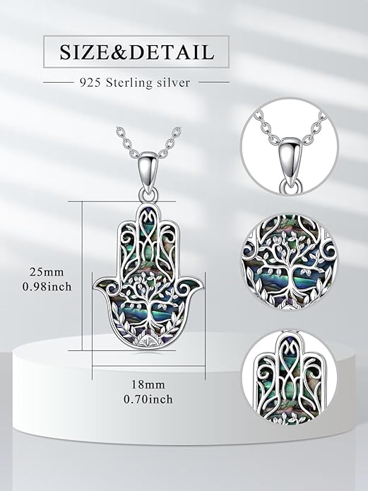 Seiyang 925 Sterling Silver Mustard Seed/Cross/Star of David/Triquetra Trinity Knot/Celtic/Claddagh Necklace Christian/Irish Jewelry Gifts for Women Mom Her