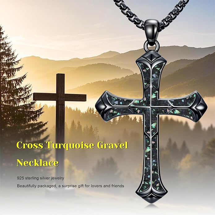 Cross Necklace for Men 925 Sterling Silver Celtic Cross Pendant Christian Jewelry Religious Christmas Gifts for Women