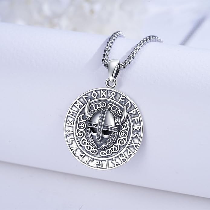 Taioiat viking Pendant Necklace for Men Nordic Celtic 925 Sterling Silver Vintage Mjolnir Jewelry Norse Vikings Gift for Women