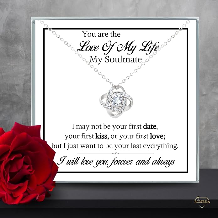 To My Soulmate Necklace For Women, Soul Mate Jewelry for Women, Future Wife Gifts, To My Wife Necklace from Husband, Gifts for Girlfriend, Pendant With Message Card