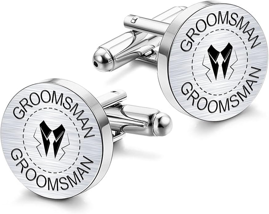LADY & HOME Cufflinks for Men, Stainless Steel Tuxedo Shirt Cuff links with Gift Box, Gifts for Groom Groomsman Husband Father