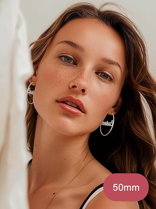 FOCALOOK 14K Gold Plated Lightweight Large Hoops| 2mm Thin Hoop Earrings for Women 30/40/50/70/100mm