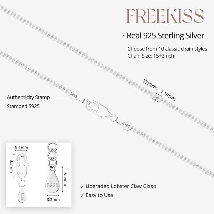 Freekiss Herringbone Necklace for Women,Dainty Gold Necklace,14k Gold Plated Snake,Gold Chain Choker Necklaces,Simple Gold Layered Necklaces,Gold Jewelry Gift for Women