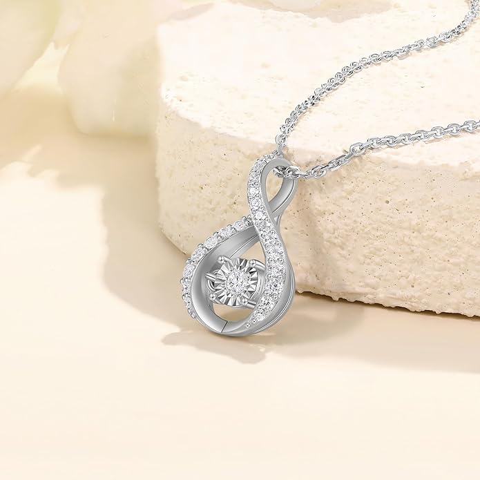 Sterling Silver Lab Grown Diamond Halo Pendant Necklace, Chain Included,ideal gift for anniversaries, birthdays, or any milestone celebration