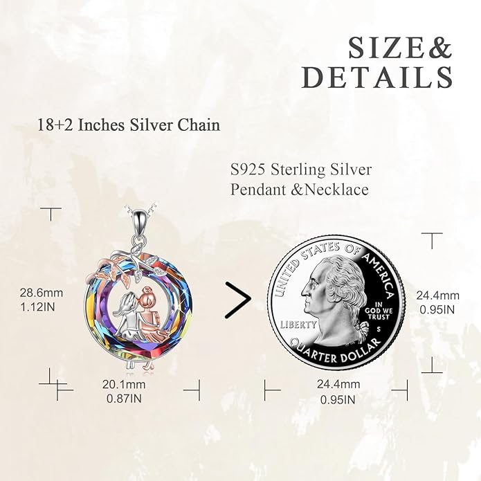 AOBOCO Gifts for Sister 2 3 Sisters Necklace for Women Sterling Silver Sister Crystal Pendant Jewelry Birthday Christmas Gifts for Friend Female Friendship Lasts Forever