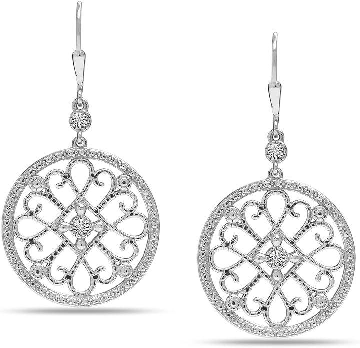 LeCalla 925 Sterling Silver Leverback Drop Earrings | Lightweight Celtic-Knot Filigree Heart Teardrop Dangle Earring for Women's Gift for Her