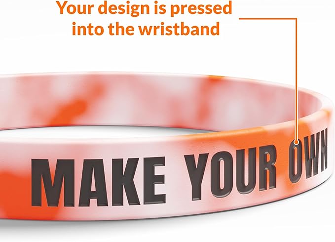 Custom Wristbands For Events, Fundraisers & Promotions | Add Text, Icons, & Logos | Bulk Rubber Bracelets | Classic 1/2” | 100% Silicone