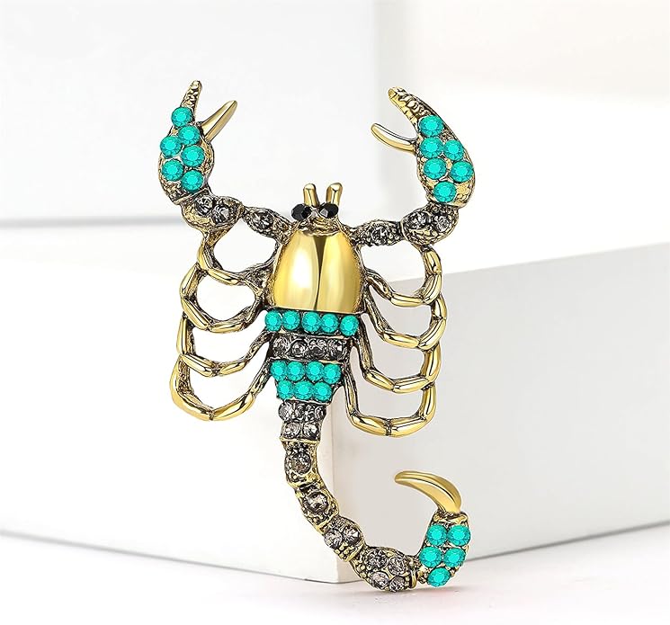 Dreuyet Rhinestone Scorpion Brooch Pin for Women Men Vintage Crystal Scorpion Brooches Punk Style Insect Animal Laple Pin Clothing Suits Accessories Christmas Birthday Jewelry