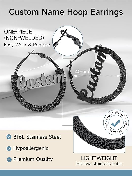 PROSTEEL 30/40/60/80/100mm Chunky Hoop Earrings For Women Gold Plated/Black Stainless Steel Hoops Earrings Statement Jewelry