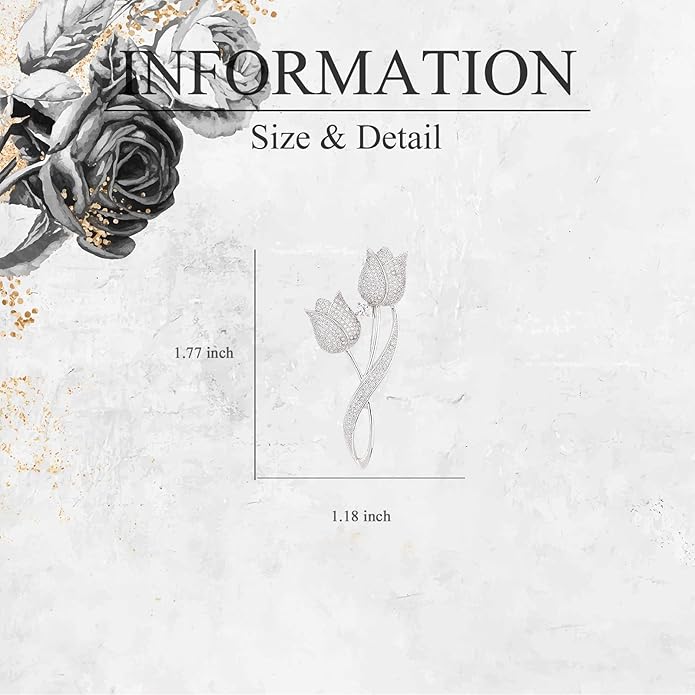 Fashion Flower Brooches for Women Rhinestone Flower Brooches Pins 18k Gold Plated Lapel Pins Jewelry for Girlfriend Wife