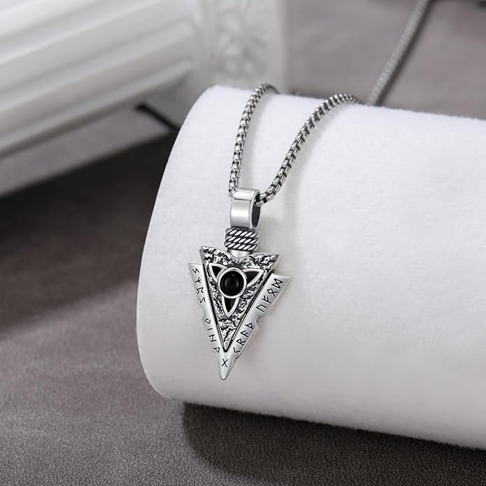 Taioiat viking Pendant Necklace for Men Nordic Celtic 925 Sterling Silver Vintage Mjolnir Jewelry Norse Vikings Gift for Women