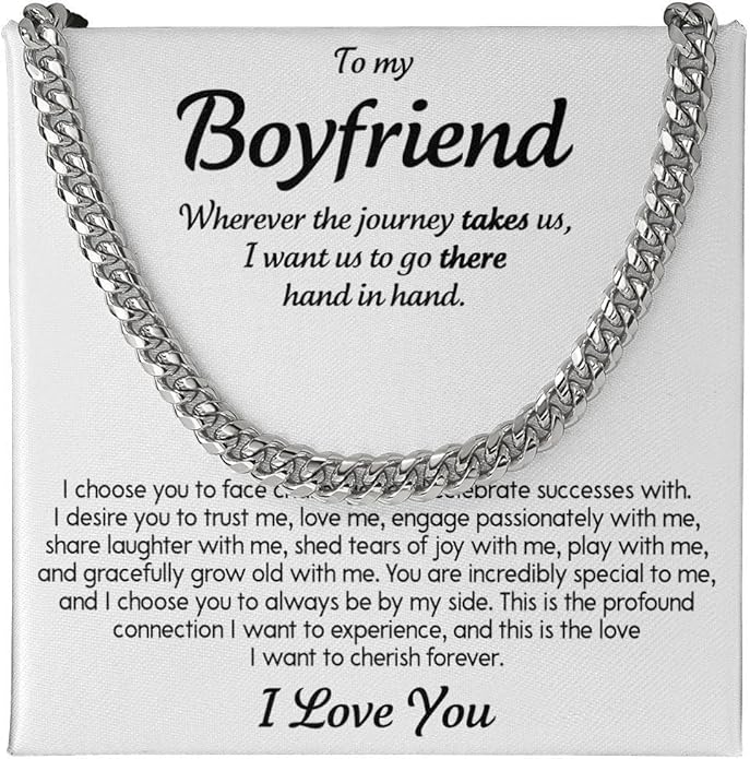 VIRAGIL To My Man Necklace Chain for Men, Silver Stainless Steel Chain Jewelry, Romantic Gift from Partner for Birthday Valentine or Everyday Wear with Meaning