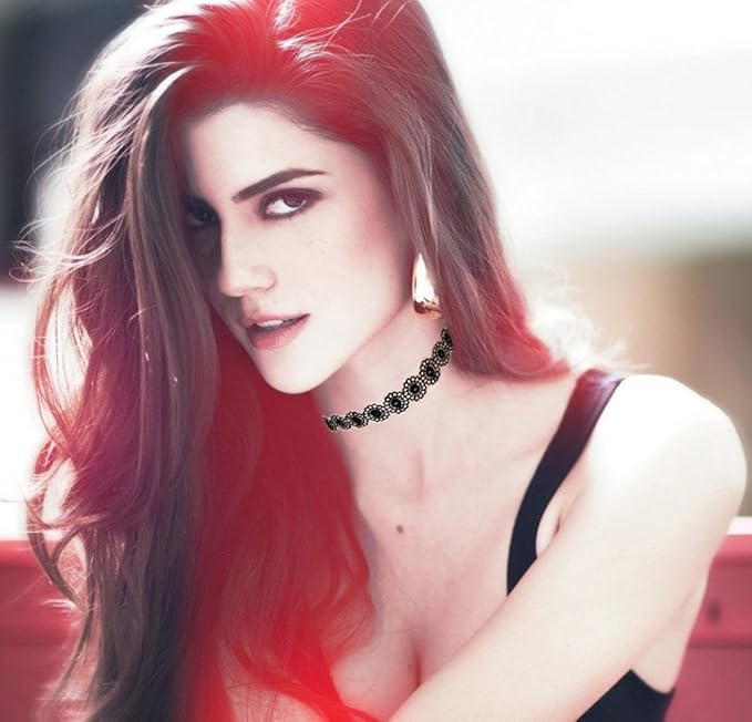 K&Q 52 PCS Choker Necklace, Classic Gothic Black Cute Lace Velvet Collar Choker Necklace Set