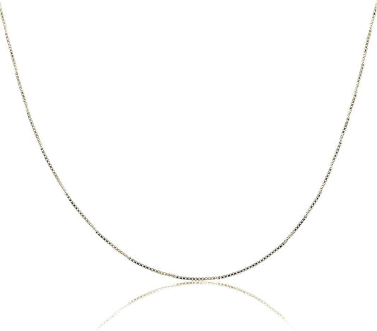 AJ's Collection Sterling Silver Chain Necklace In Silver, 14K Gold Plate or Rose Gold Plated