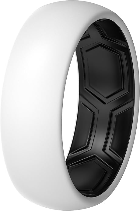 ThunderFit Silicone Rings for Him and Her, Rubber Wedding Engagement Bands Unisex, 1.8mm Thick in 4mm & 8mm Widths
