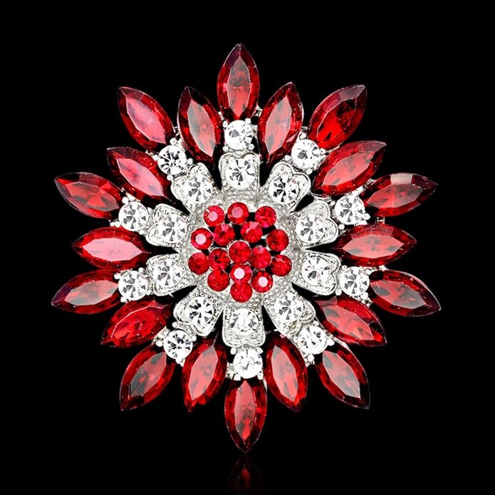 Rhinestone Sunflower Brooch for Women Sparkling Cubic Zirconia Flower Brooch Pin Elegant Large Crystal Floral Lapel Pin Dainty Clothing Hat Bag Accessories Christmas Wedding Bridal Birthday Jewelry