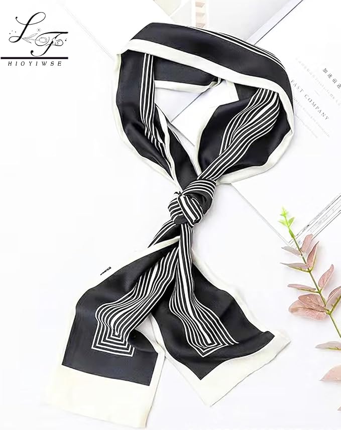 Hioyiwse Head Scarf Hair Neck Scarves For Women Purse Bag Scarfs For Handbags Silky Long Thin Satin Headscarf Fashion