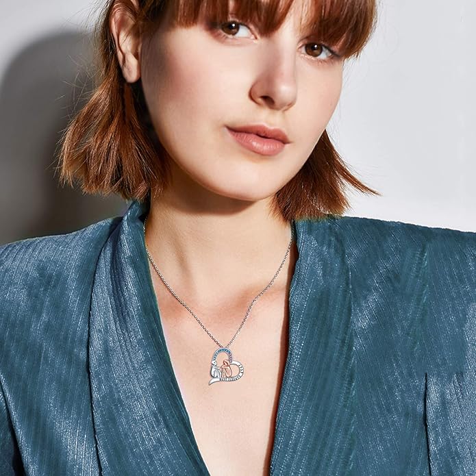 AOBOCO Gifts for Sister 2 3 Sisters Necklace for Women Sterling Silver Sister Crystal Pendant Jewelry Birthday Christmas Gifts for Friend Female Friendship Lasts Forever
