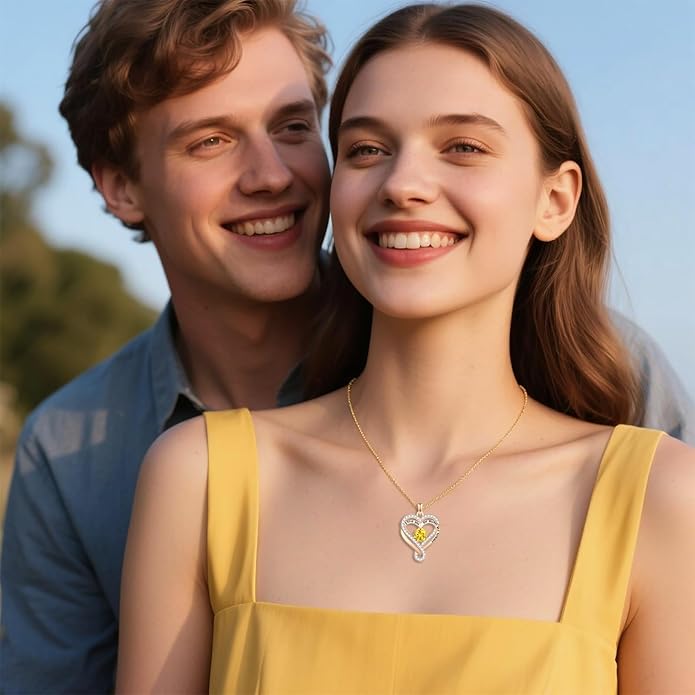 Birthstone Heart Necklaces for Women, Infinity Pendent S925 Sterling Silver Jewelry for Women, Wedding Anniversary, Birthday Mother’s Day Gifts for Mom, Mother, Wife, Girlfriend