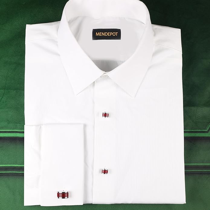 MENDEPOT Men Formal Wear Dress Shirt Cufflinks And Studs Set With Box Wedding Groom Groomsmen Gift