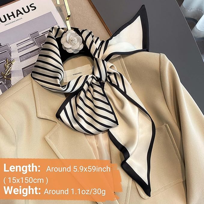 Dailyacc Hair Scarf for Women Fashion Silky Satin Headscarf Wrap Breathable Lightweight Neck Scarves For Handbag
