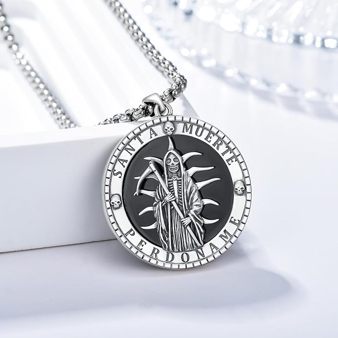Taioiat Saint Necklace 925 Sterling Silver St Necklace Amulet Pendant Jewelry Religious Gift for Men Women