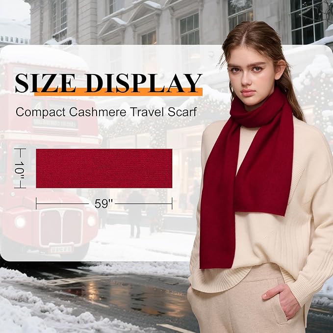 NUOHEMULE Luxury 100% Cashmere Scarf for Women & Men, 59''x10'' Extra Warm Winter Scarf, Blanket Scarves in Premium Gift Box