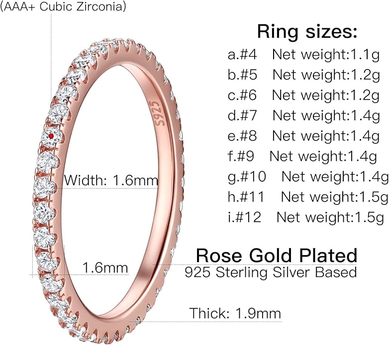 Suplight 925 Sterling Silver Wedding Band Rings, Full Cubic Zirconia Wishbone Ring Love/Lucky Engagement Promise Rings For Women, Size 4-12 (with Gift Box)