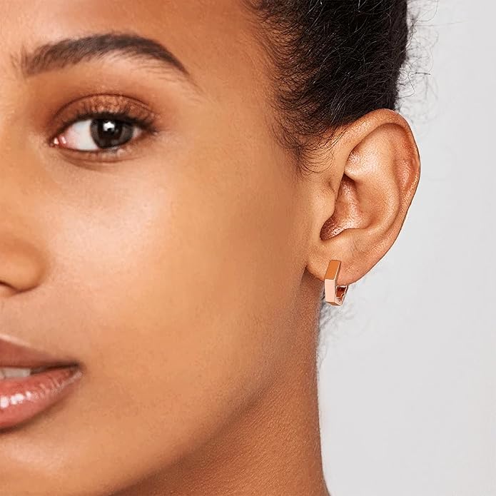 Gacimy Gold Huggie Hoop Earrings for Women 14k Gold Plated, Small Hoop Earrings for Women, 1/2 Inch Yellow Color Earrings for Women