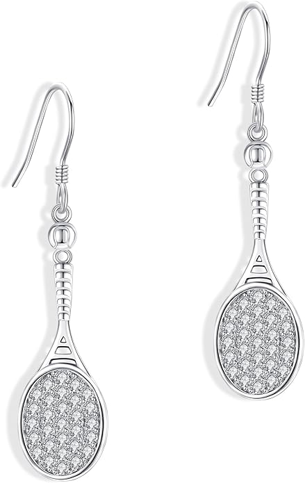 Pickleball/Tennis/Soccer/Volleyball/Golf/Hockey/Basketball Earrings for Women 925 Sterling Sliver Sports Ball Earrings Pickle Ball Dangle Earrings Pickleball Jewelry Gifts for Women Lover