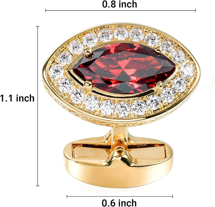 HAWSON Cufflinks for Men, Gold Diamond Crystal Cufflinks for Groom Husband Personalized Gifts, Mens Formal Wedding Business Cufflinks, Luxurious Gorgeous Cuff Links French Shirt Accessories