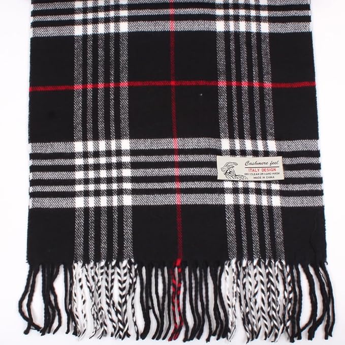 TZ Promise Tartan Plaid Cashmere Feel Classic Soft Luxurious Winter Scarf For Men Women