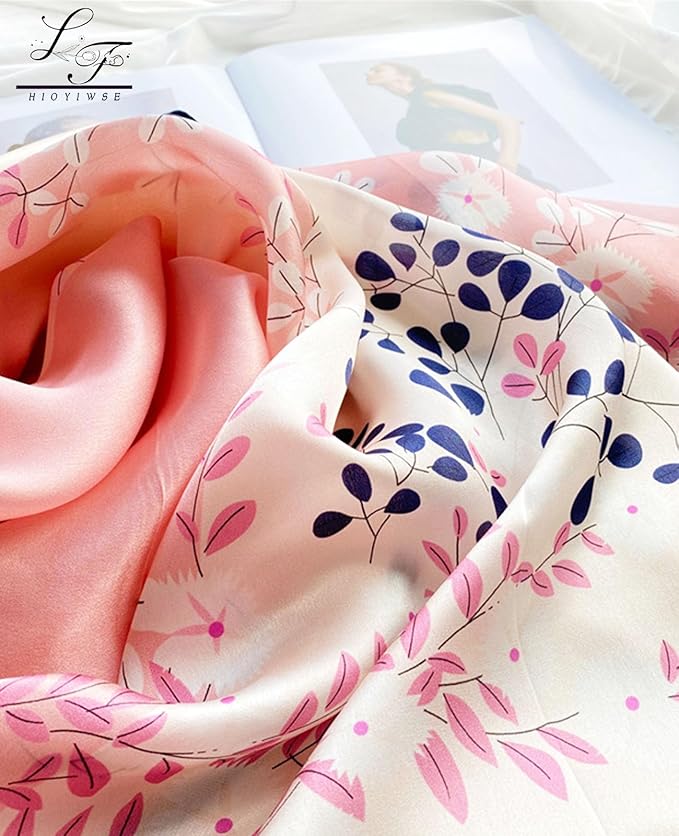 Hioyiwse Head Scarf Hair Neck Scarves For Women Purse Bag Scarfs For Handbags Silky Long Thin Satin Headscarf Fashion