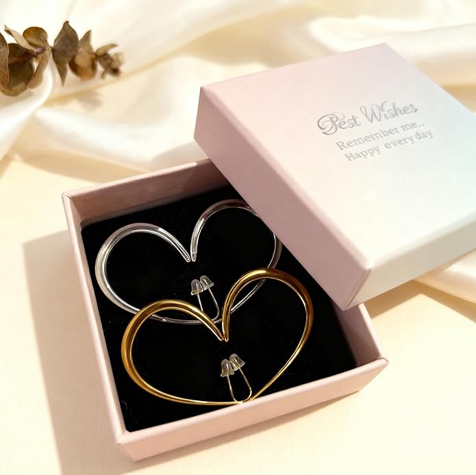 18k Gold Hoop Earrings - Hypoallergenic Silver Earrings for Women - Lightweight Hoop Jewelry 2 Pairs