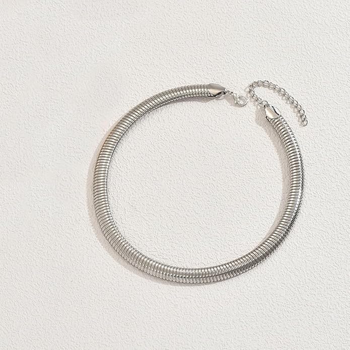 Chunky Gold Choker Necklaces for Women Non Tarnish Silver Statement Necklace for Women Chunky Necklace Open Round Gold Collar Necklace Trendy Jewelry