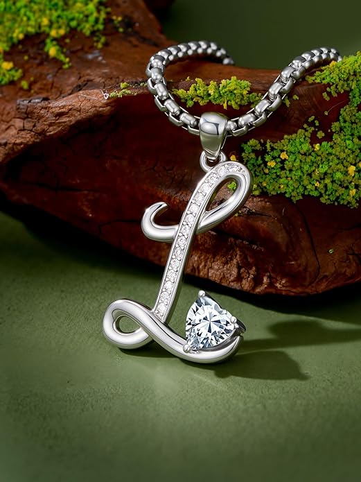 Christmas Gifts for Women Alphabet A to Z Initial Birthstone Pendant Necklaces for Women - 18k White Gold Plated Personalized Name Jewelry Valentine Mothers Day Birthday Gifts for Women Her Girlfriend