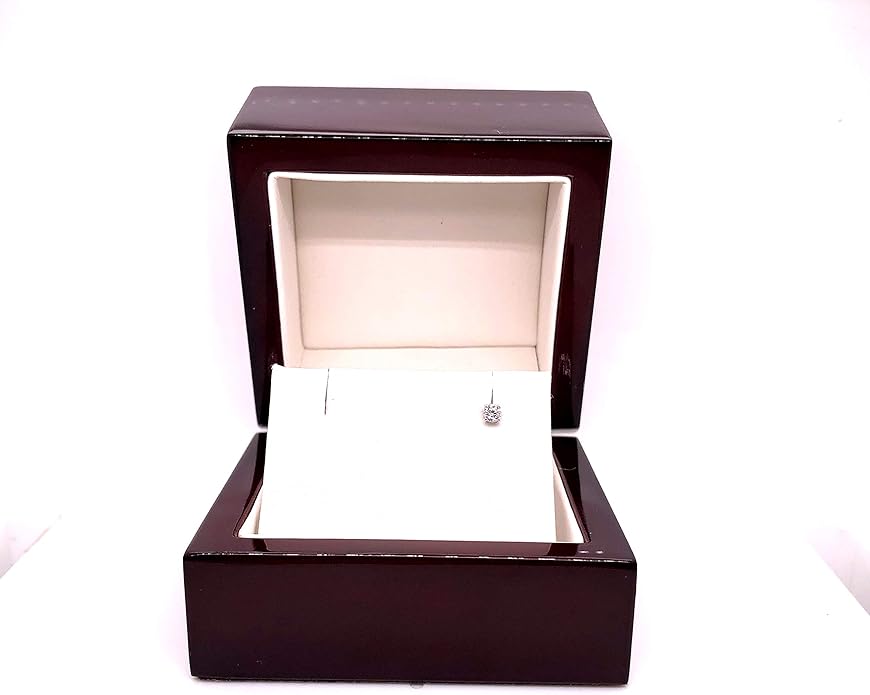 18k Gold Round SINGLE Diamond Stud Earring (0.08ct, Good, I2-I3) 4-Prong Basket set with Screw-back Diamond Wish