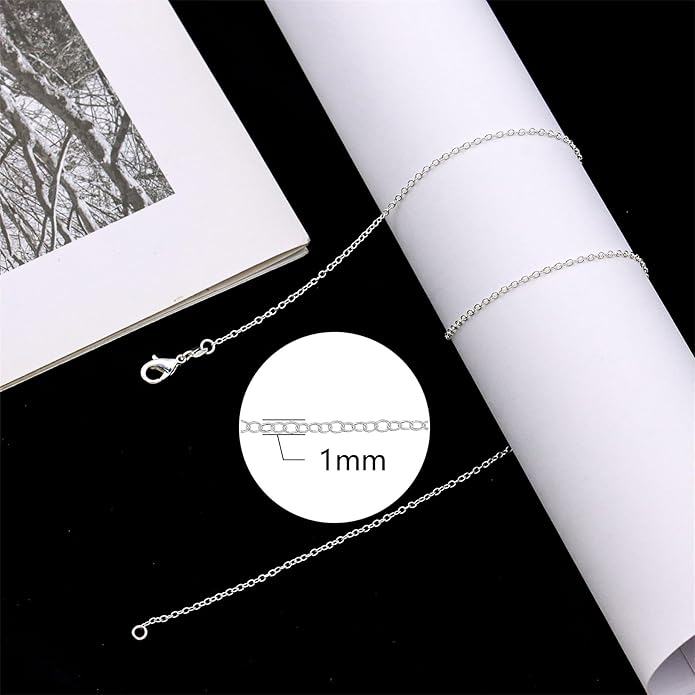 925 Sterling Silver Chain Necklace for Women 16-24 Inch Silver Jewelry Gift