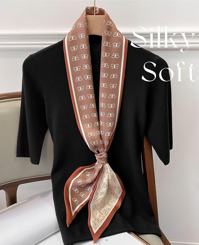 Dailyacc Hair Scarf for Women Fashion Silky Satin Headscarf Wrap Breathable Lightweight Neck Scarves For Handbag