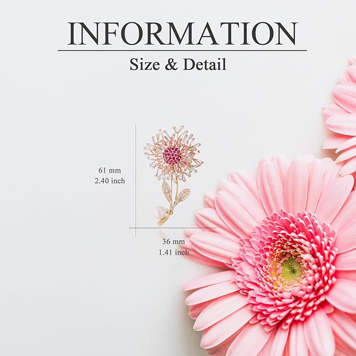 Flower Floral Brooch Pin Pearl Rhinestone Crystal Brooches Pins Scarf Brooch Clip Christmas Lapel Pin Dress Accessories for Women