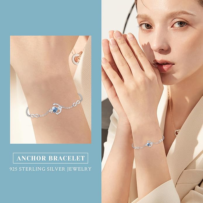 925 Sterling Silver Evil Eye Bracelets Infinity Adjustable Bracelet for Women Mother Wife Girlfriend Jewelry Gift