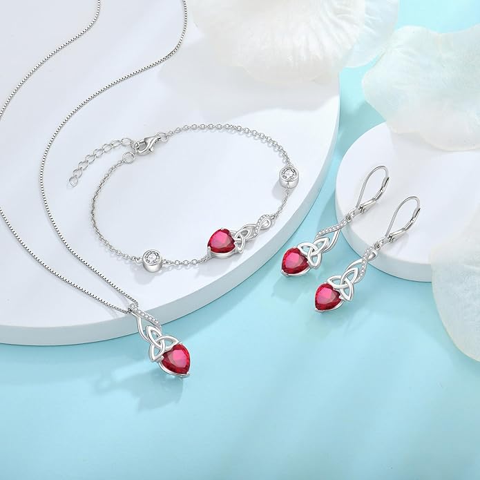 Infinity Celtic Knot Bracelet 925 Sterling Silver Birthstone Bracelet Irish Jewelry Gifts for Women